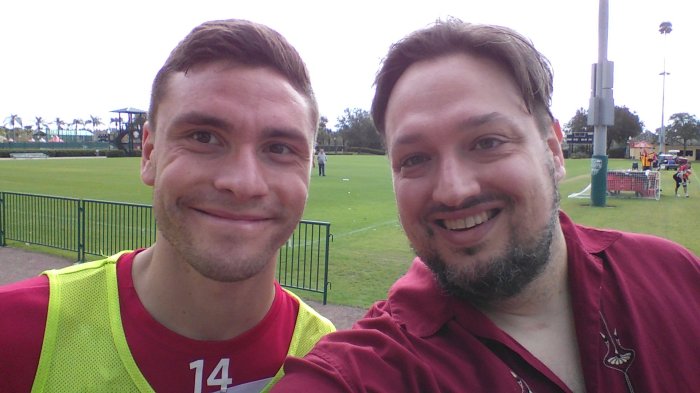 Jonas Hector generously puts up with some American mangling German to request a photo op.